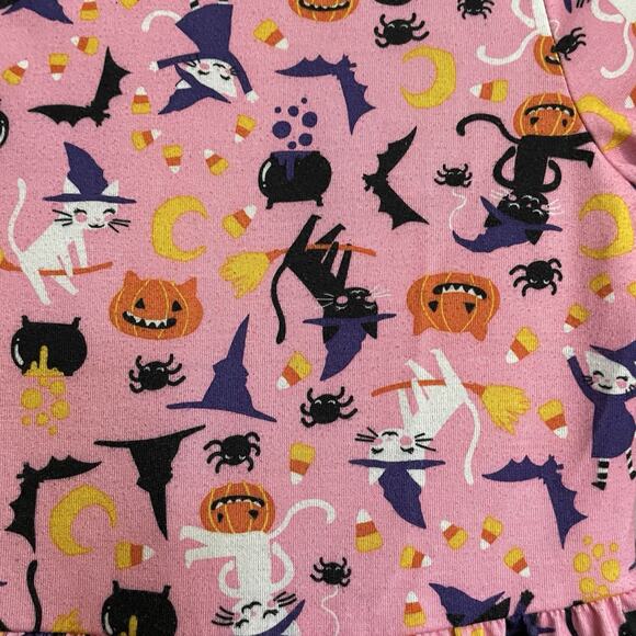 Gymboree Nightgown Girl Medium 7-8 Pink Black Cat Halloween Pajamas PJs Fall - Picture 3 of 7